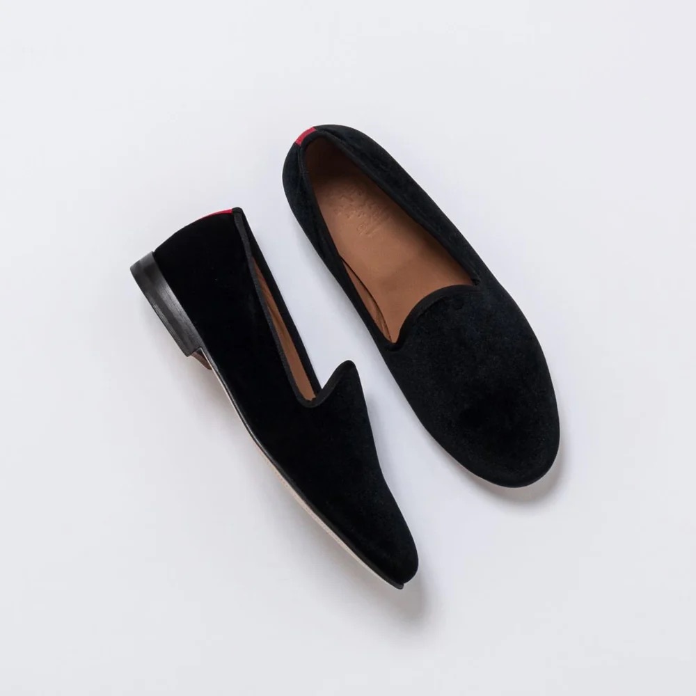 Del Toro Black Velvet Men's Loafers